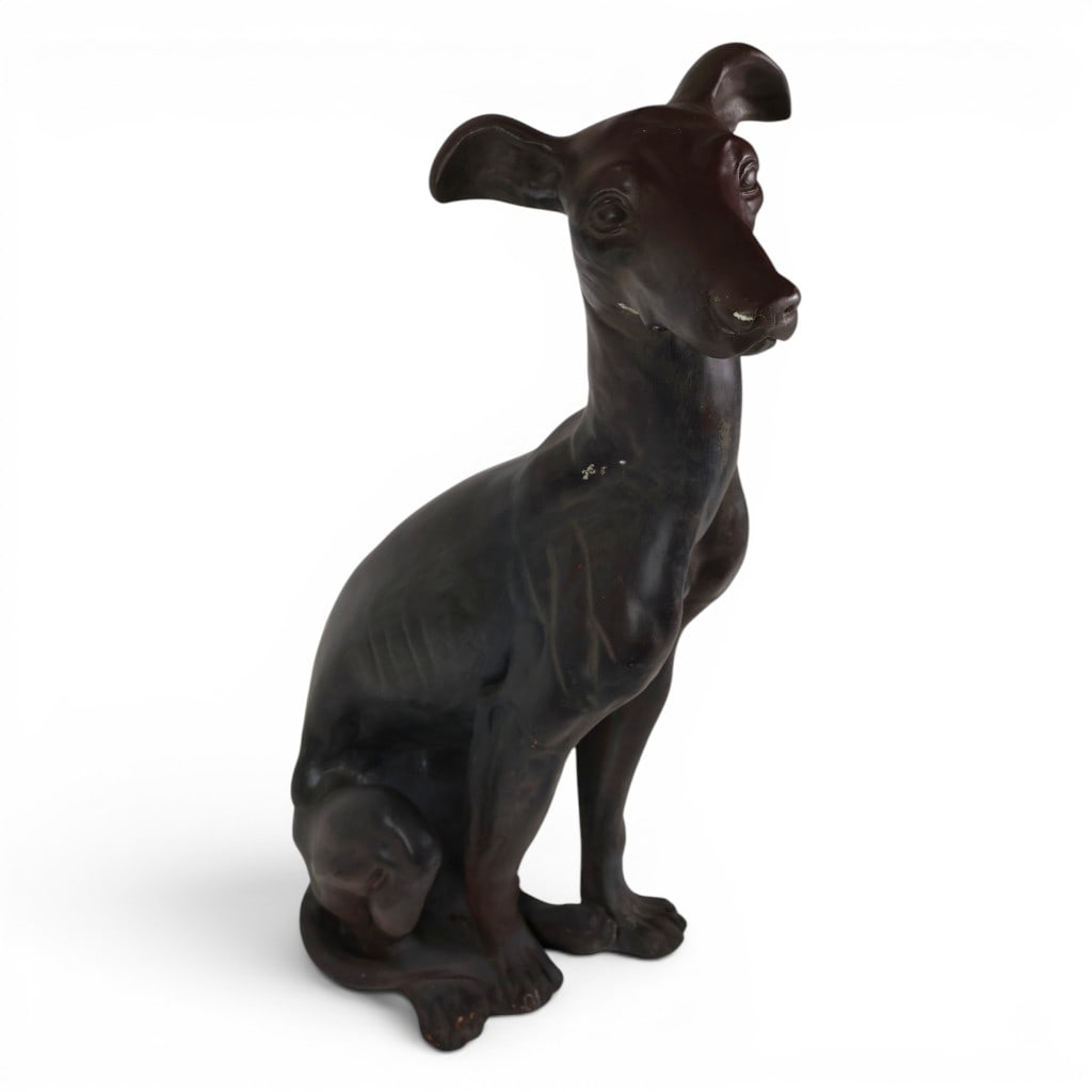 Painted Plaster Greyhound Figure - 5