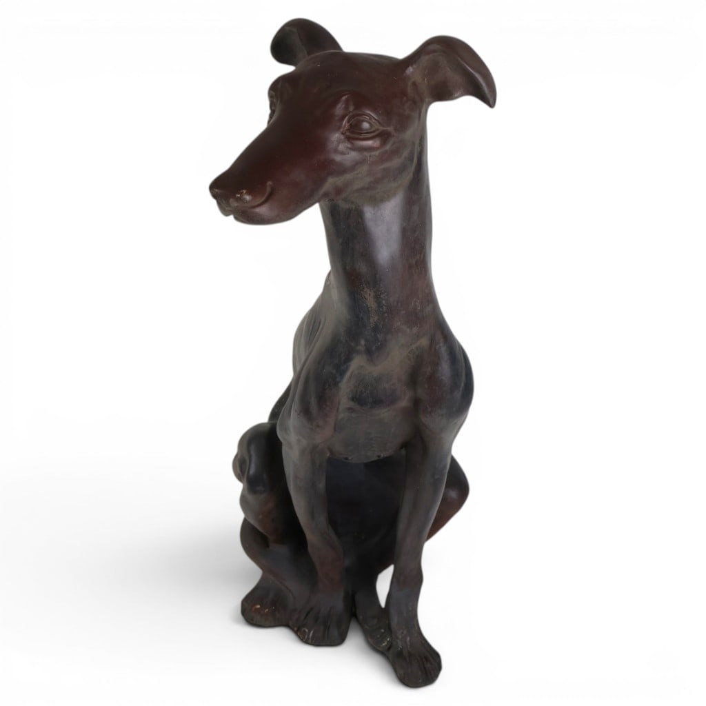 Painted Plaster Greyhound Figure - 6