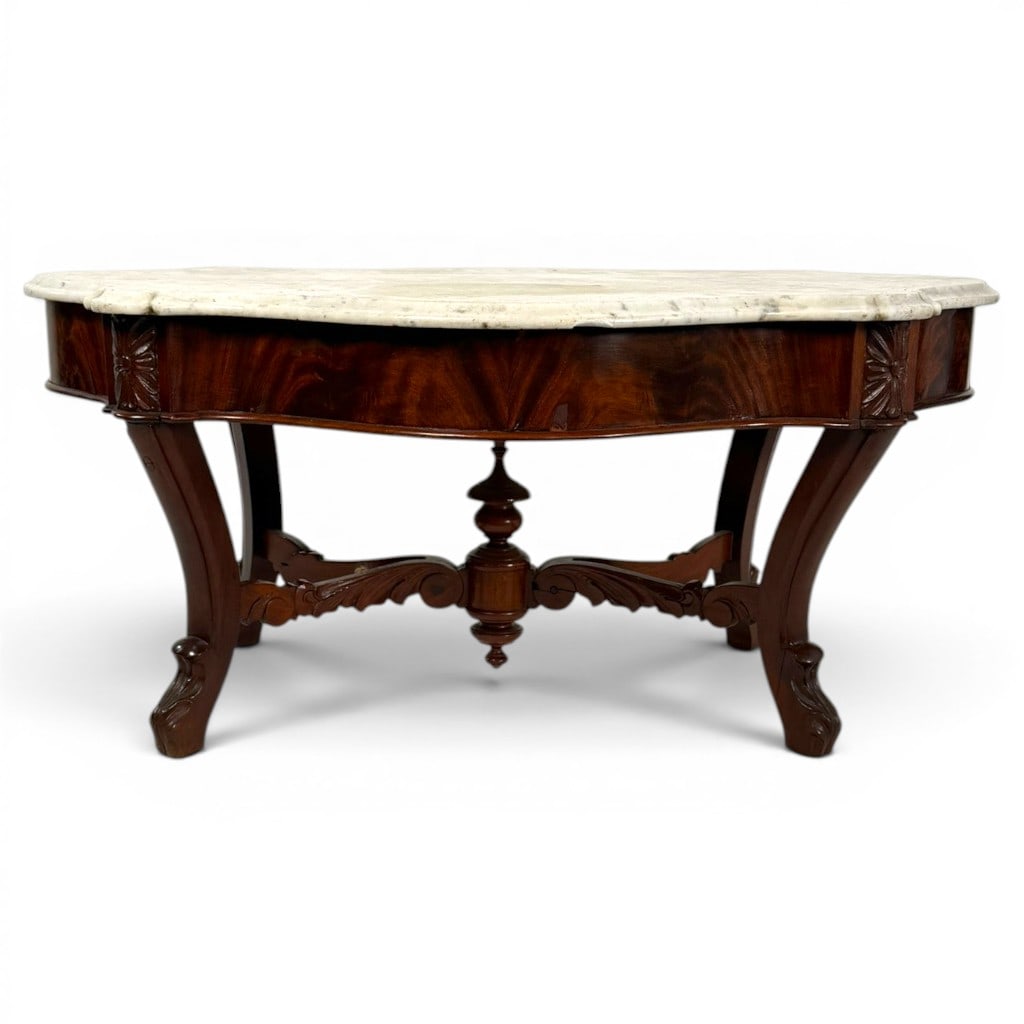 Victorian Marble-Top Coffee Table - 2