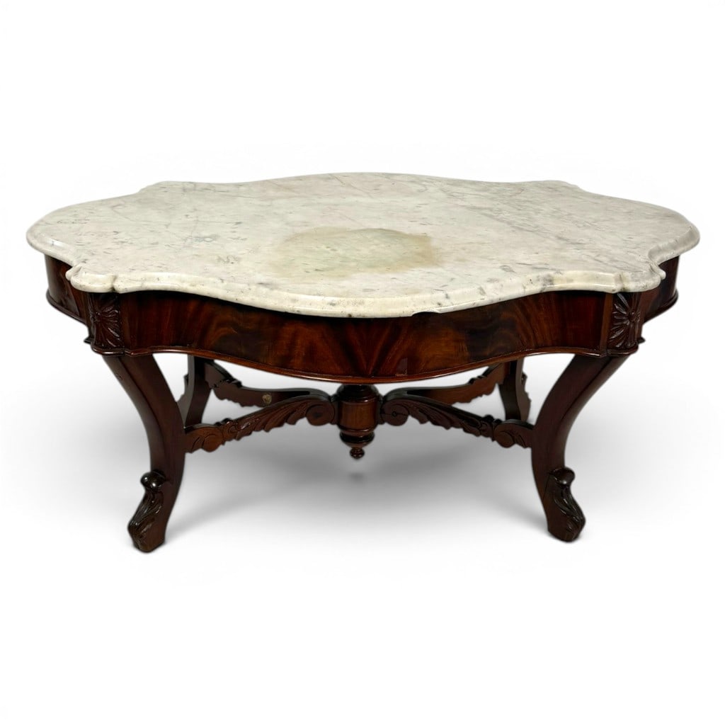 Victorian Marble-Top Coffee Table - 3