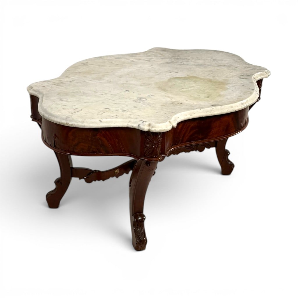 Victorian Marble-Top Coffee Table - 5