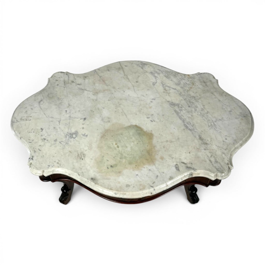 Victorian Marble-Top Coffee Table - 6