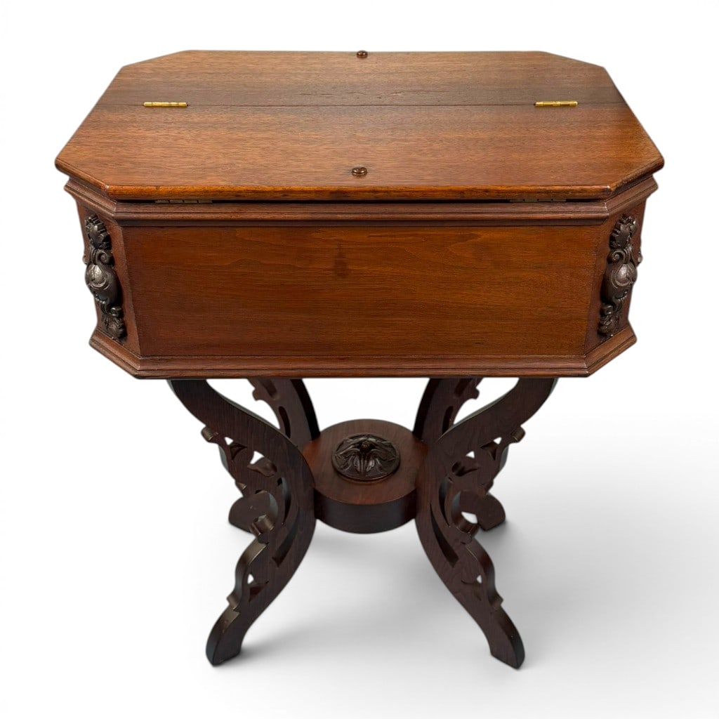 Victorian Walnut Fitted Sewing Table - 10