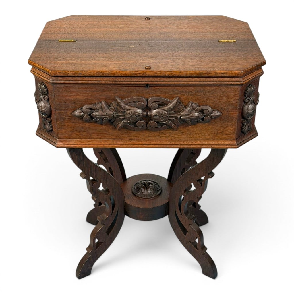 Victorian Walnut Fitted Sewing Table - 3