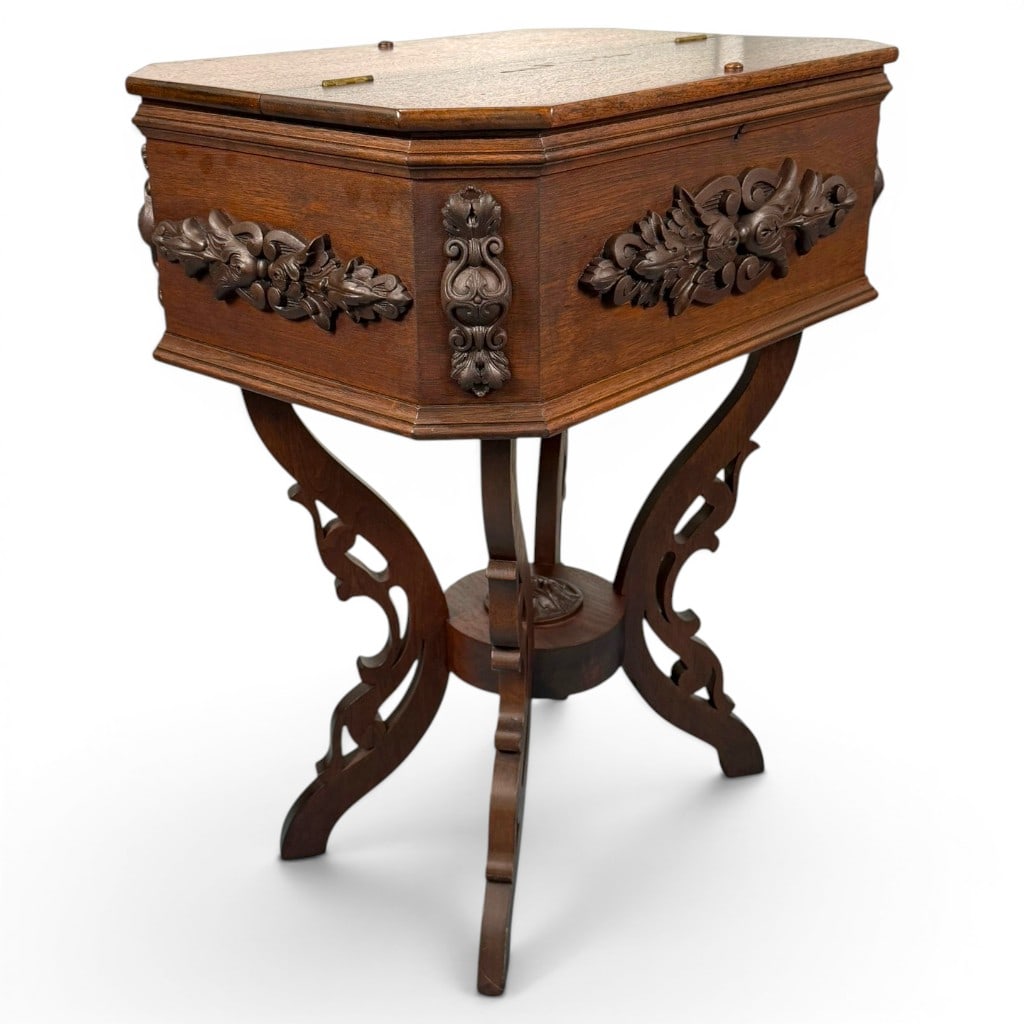 Victorian Walnut Fitted Sewing Table - 5