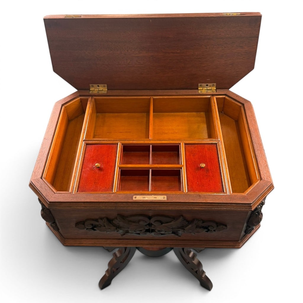 Victorian Walnut Fitted Sewing Table - 9