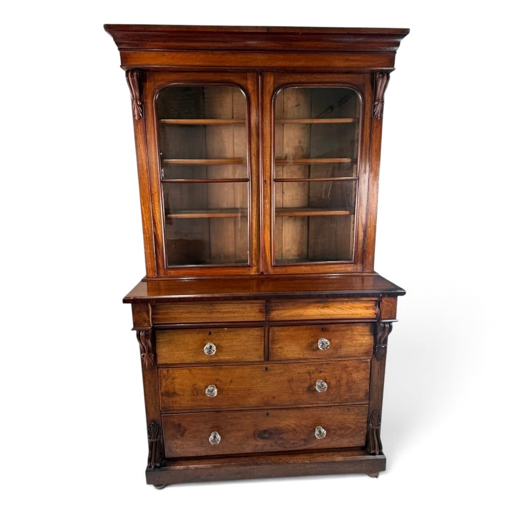 British Early Victorian Mahogany Bookcase (1 of 8)