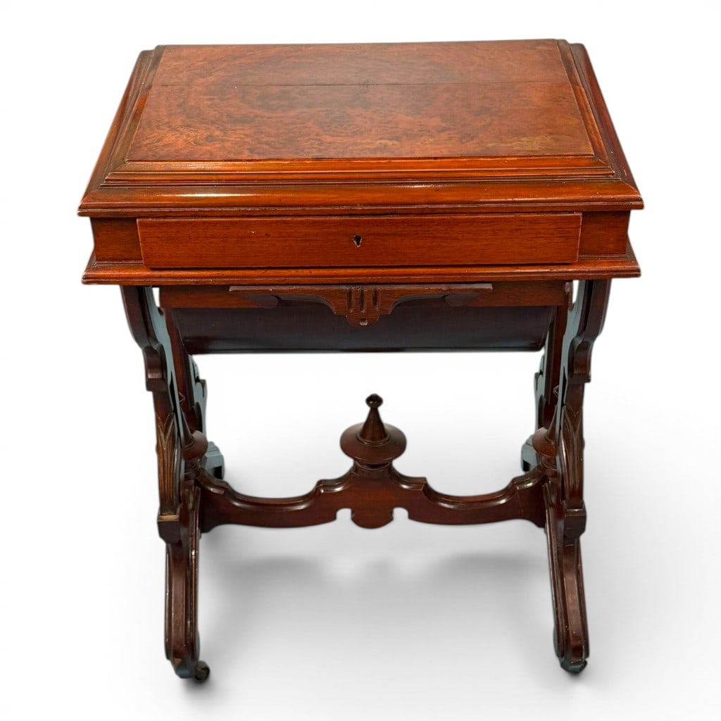 Renaissance Revival Walnut Sewing Table - 2