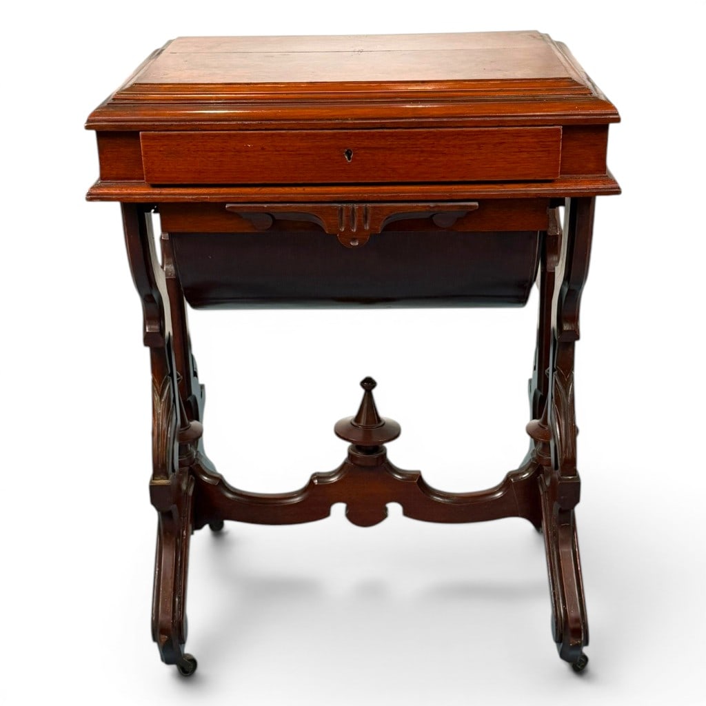 Renaissance Revival Walnut Sewing Table - 3