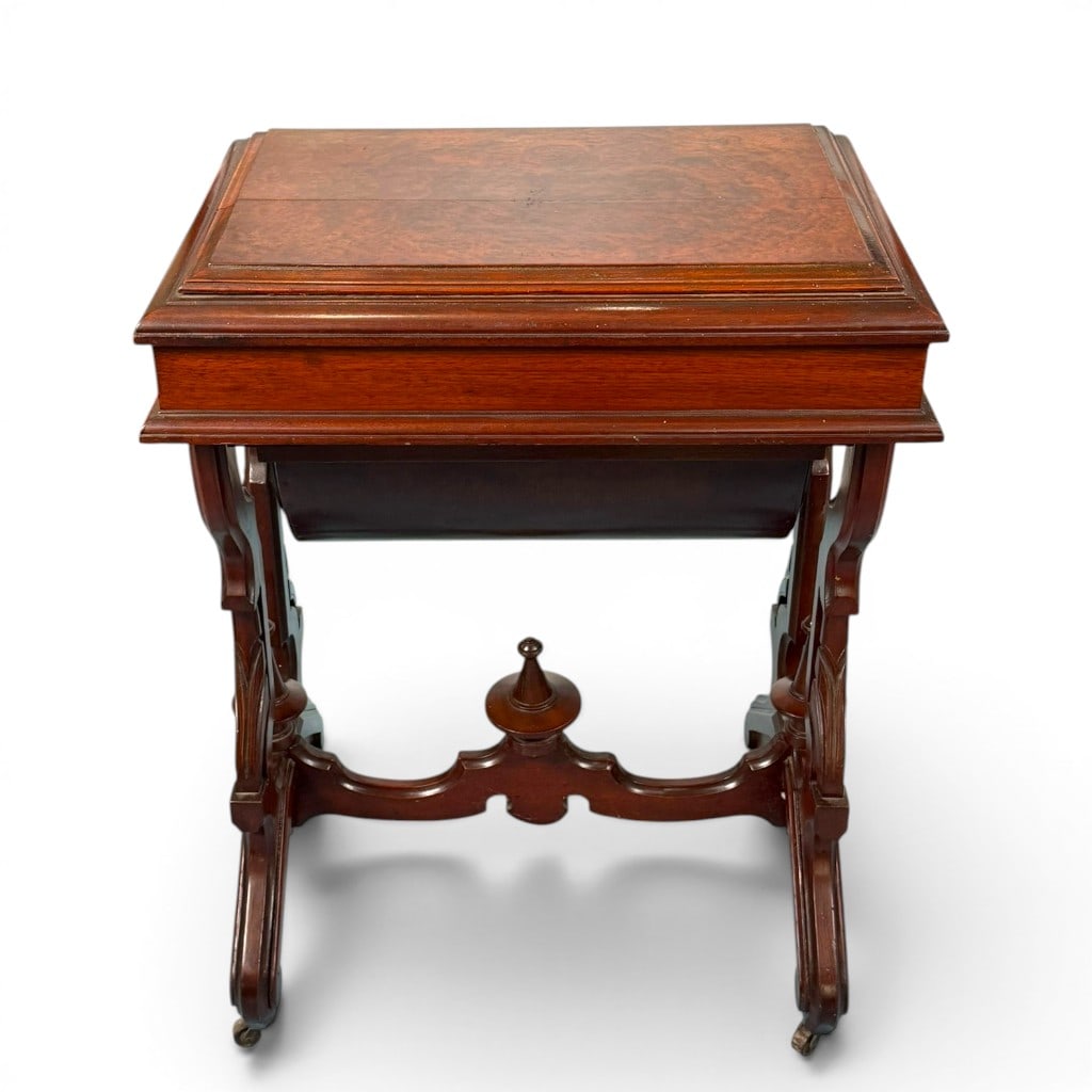 Renaissance Revival Walnut Sewing Table - 7