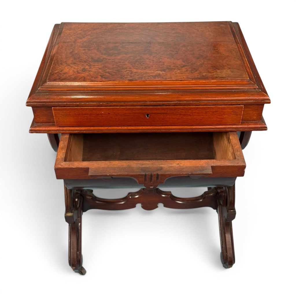 Renaissance Revival Walnut Sewing Table - 8