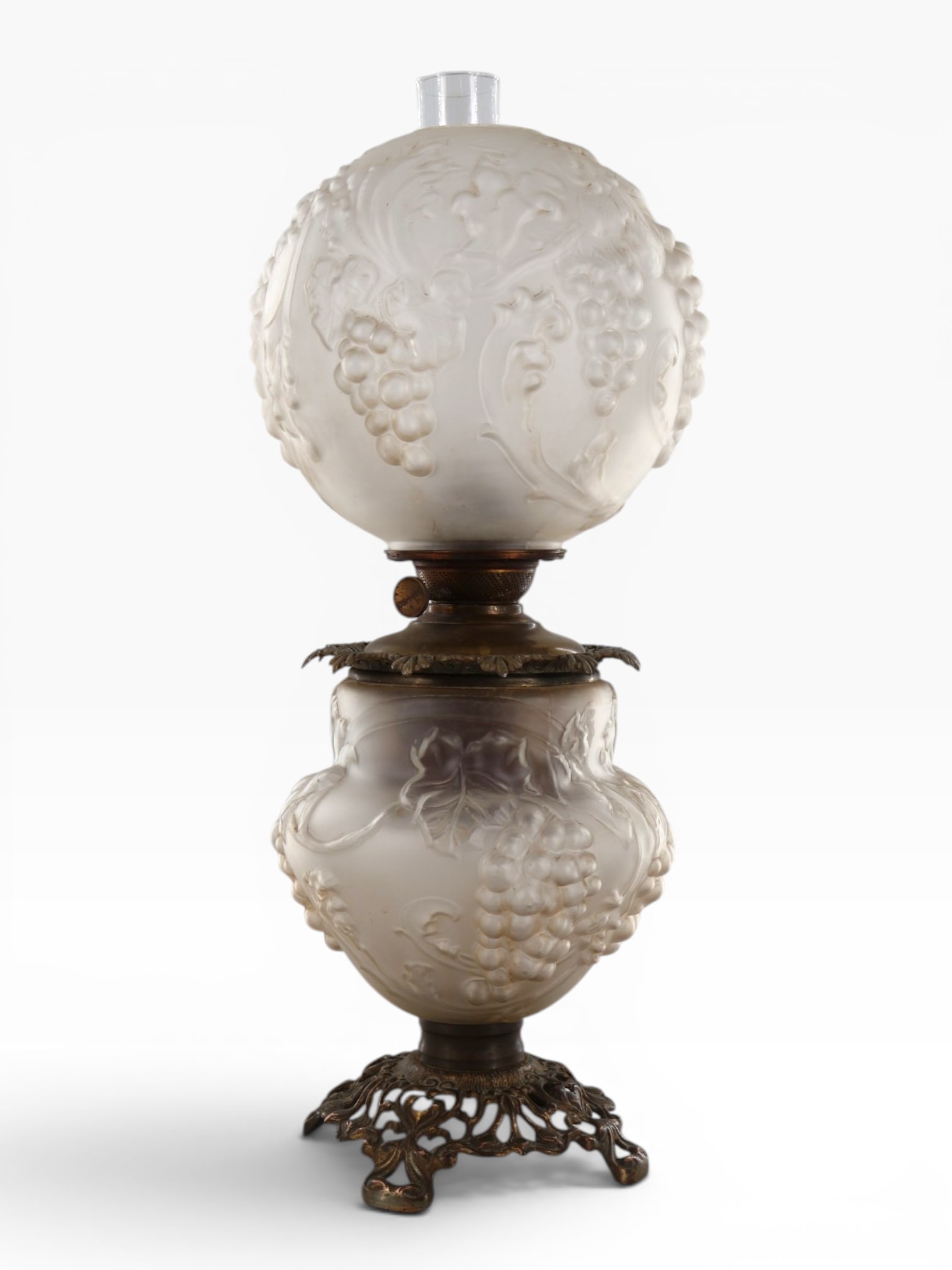 Victorian Satin Glass Parlor Oil Lamp (1 of 6)