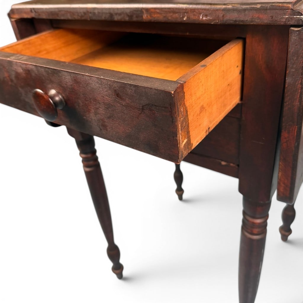 Sheraton Mahogany Drop-Leaf Work Table - 4