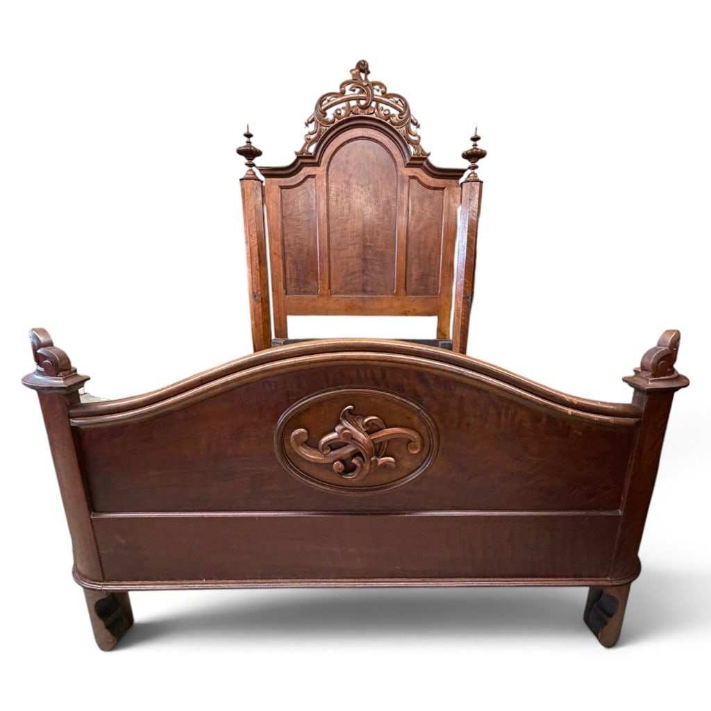 Victorian Walnut Bed - 2
