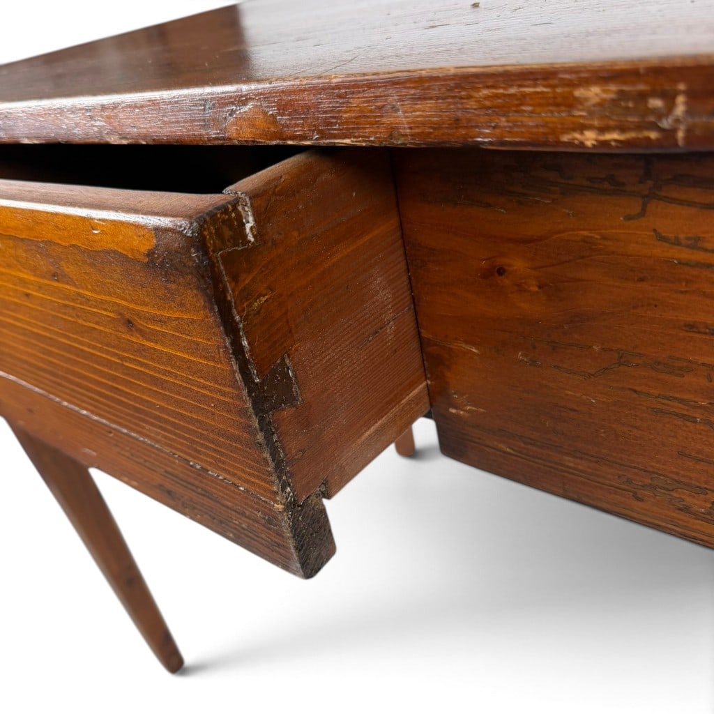 Country Pine One-Drawer Work Table - 4