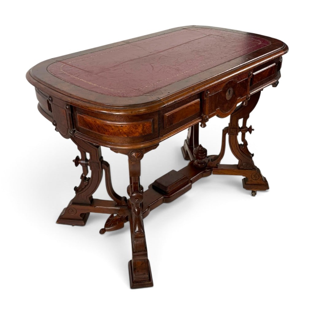 American Renaissance Revival Walnut Library Table, Circa 1870-1885 (1 of 7)