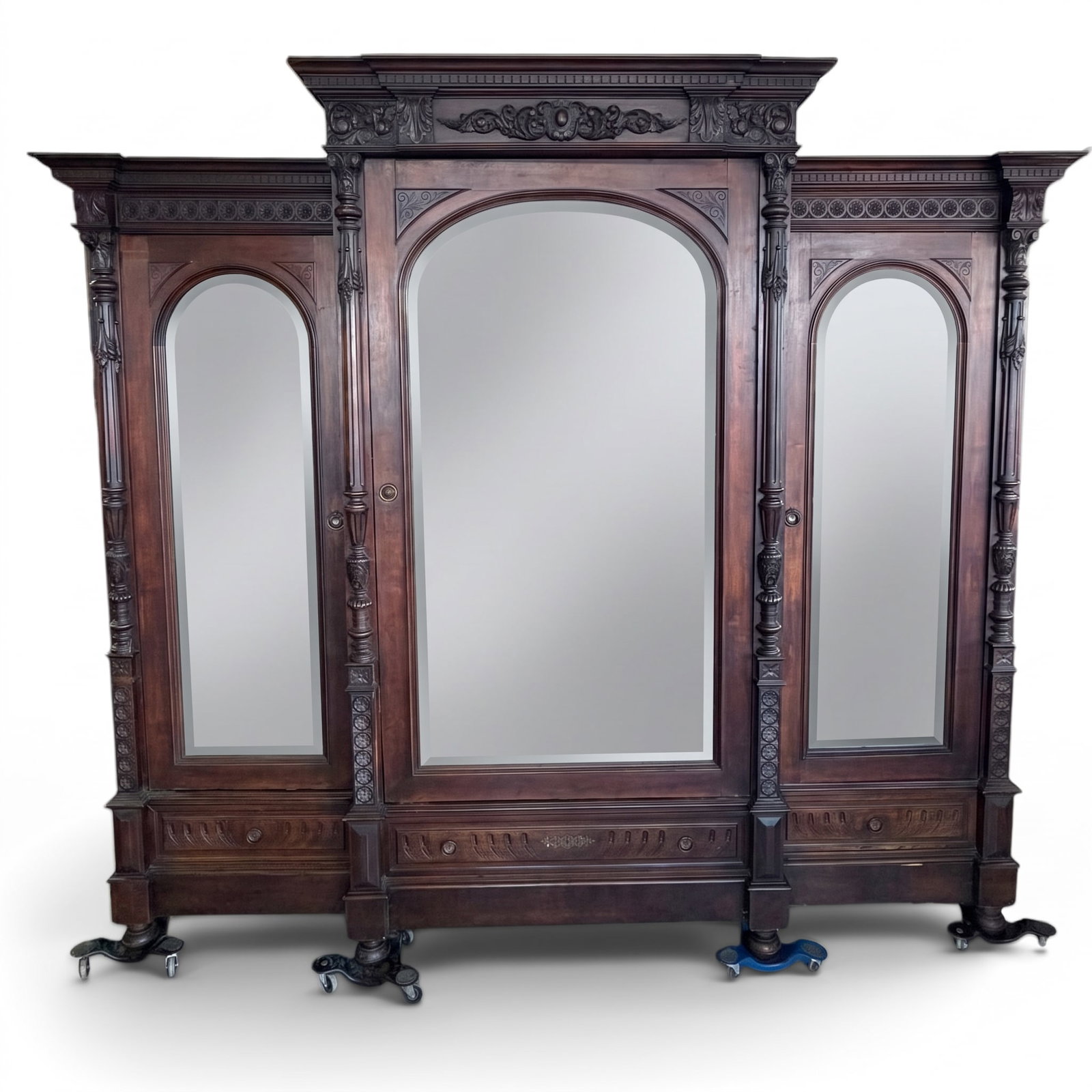 Monumental American Renaissance Revival Mirrored Wardrobe (1 of 9)
