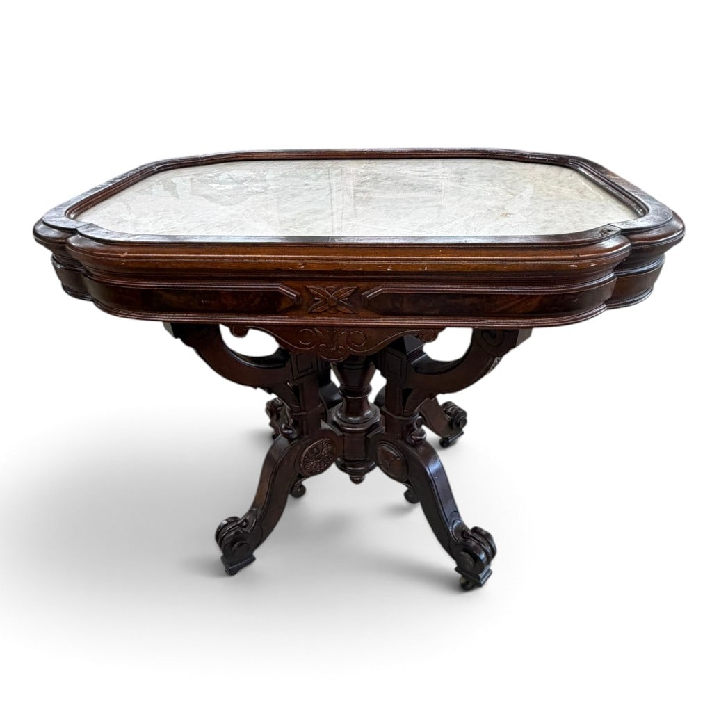 Renaissance Revival Marble-Top Table - 4
