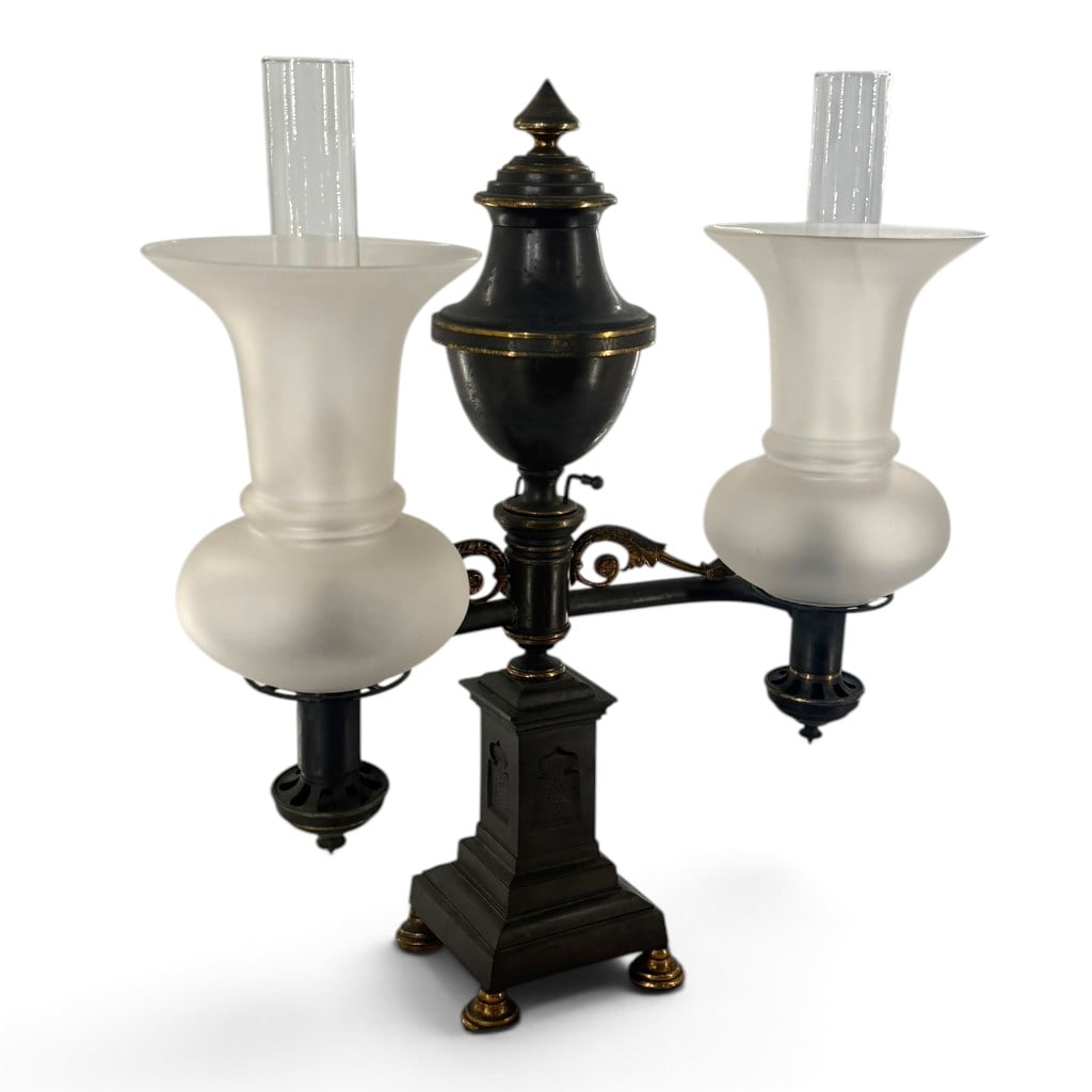 Classical Double-Arm Argand Lamp, Electrified - 2