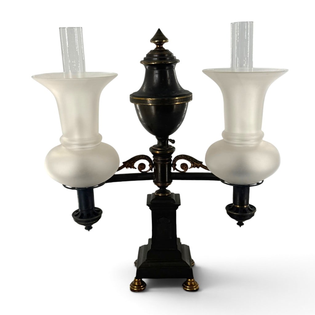 Classical Double-Arm Argand Lamp, Electrified - 3