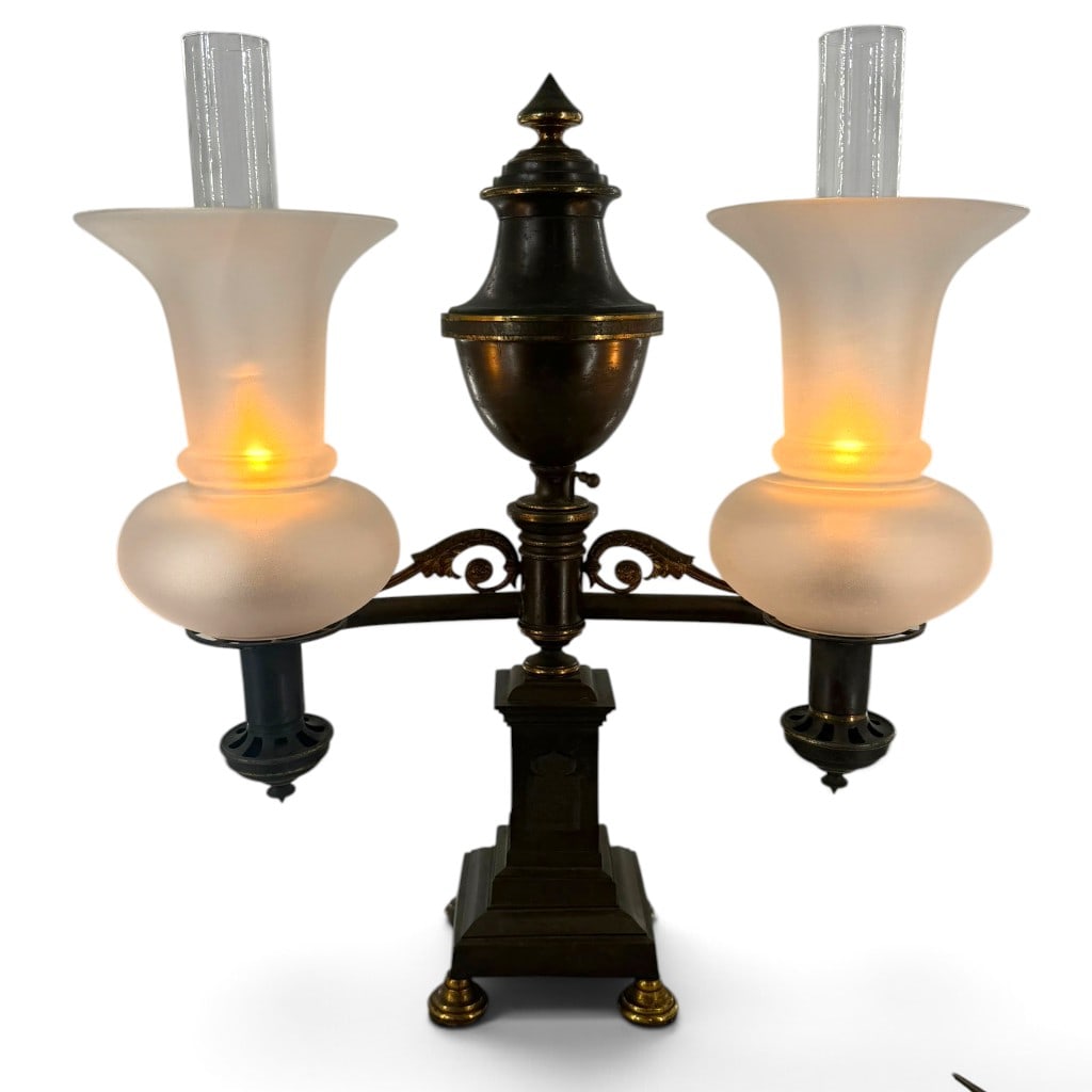 Classical Double-Arm Argand Lamp, Electrified - 4