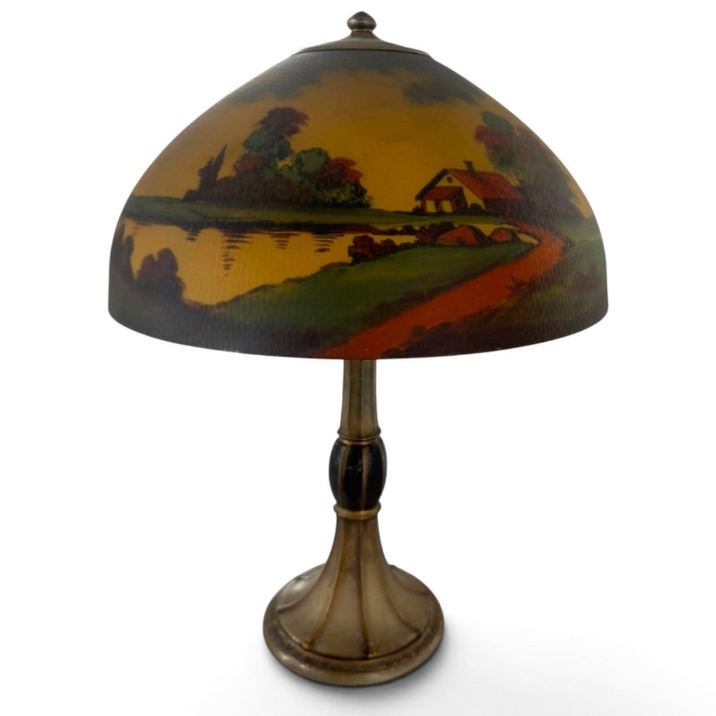 Jefferson Reverse-Painted Landscape Lamp - 3