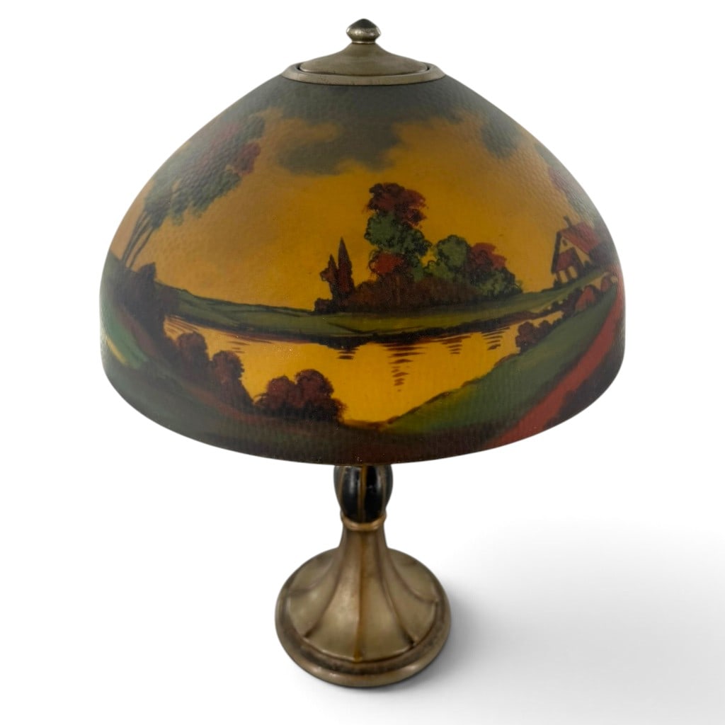 Jefferson Reverse-Painted Landscape Lamp - 4