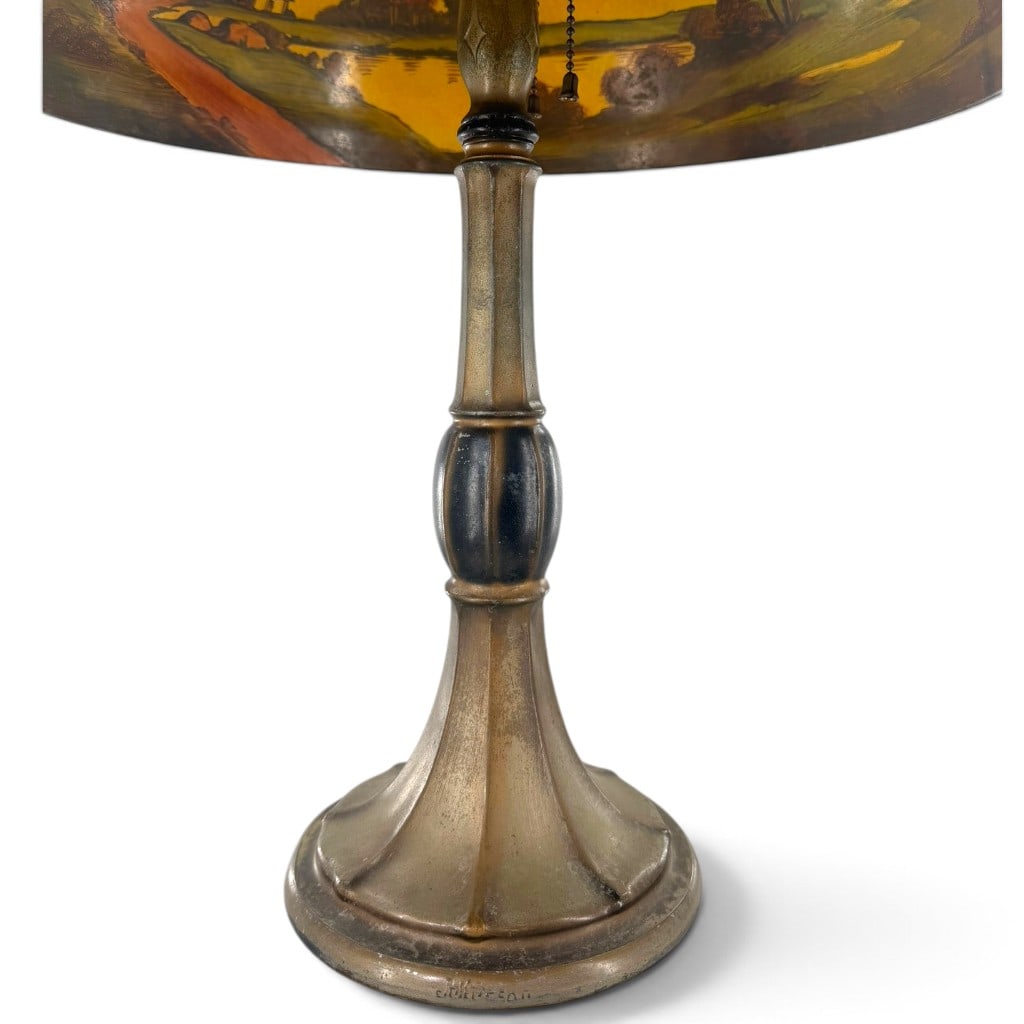 Jefferson Reverse-Painted Landscape Lamp - 7