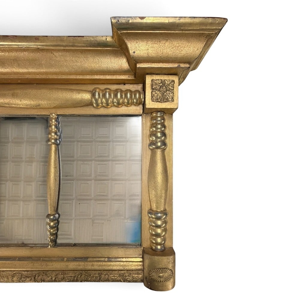 American Classical Gilt Overmantel Mirror - 3