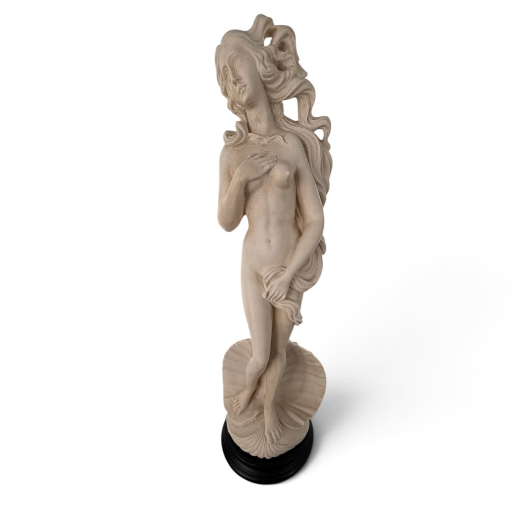 Birth of Venus Composite Figure: Origin: Probably Italy Date: Late 20th to early 21st century Period/Style: Neoclassical Revival Maker: Attributed to the Santini Workshop Materials: Reconstituted marble and resin composite on a