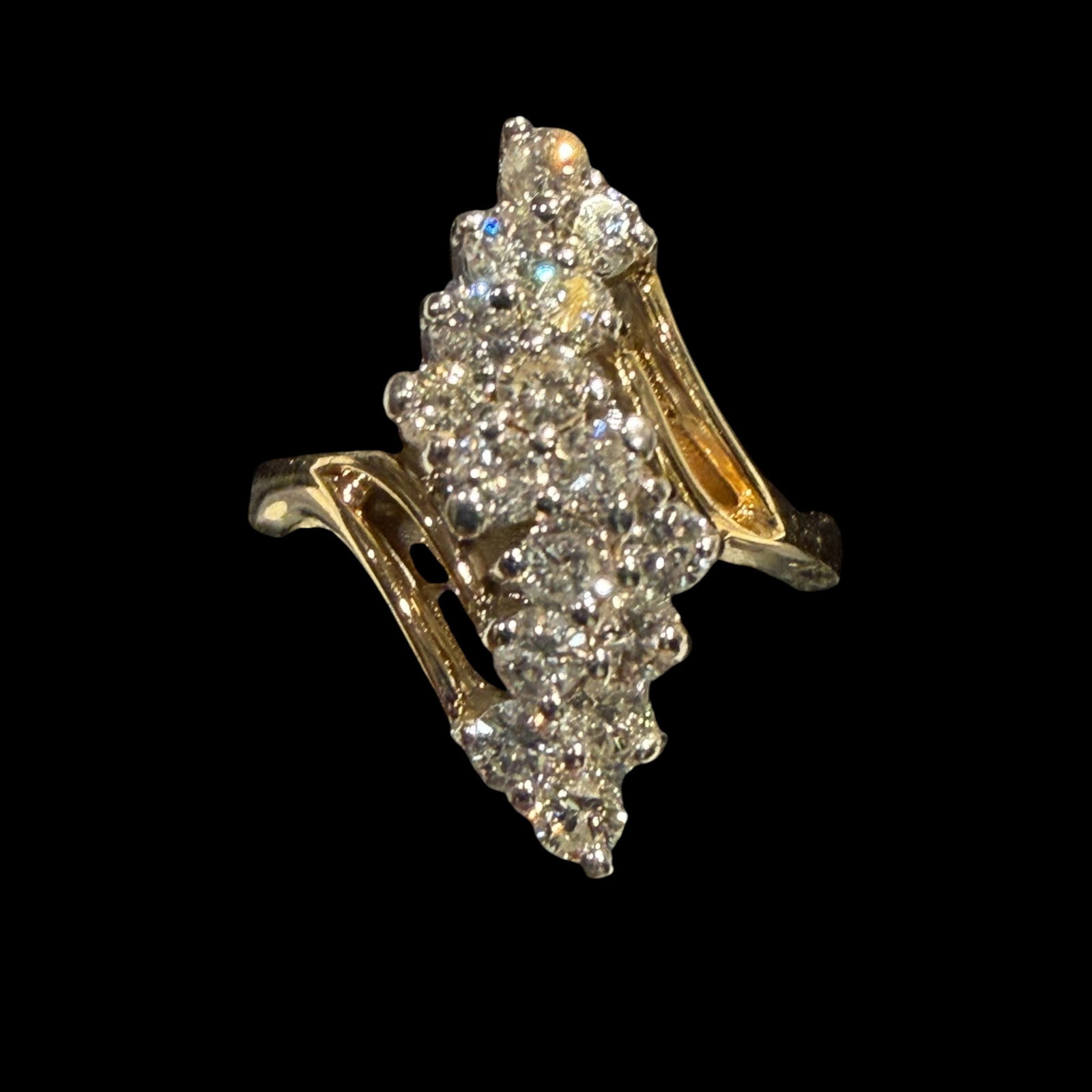 14K Diamond Waterfall Ring - 2