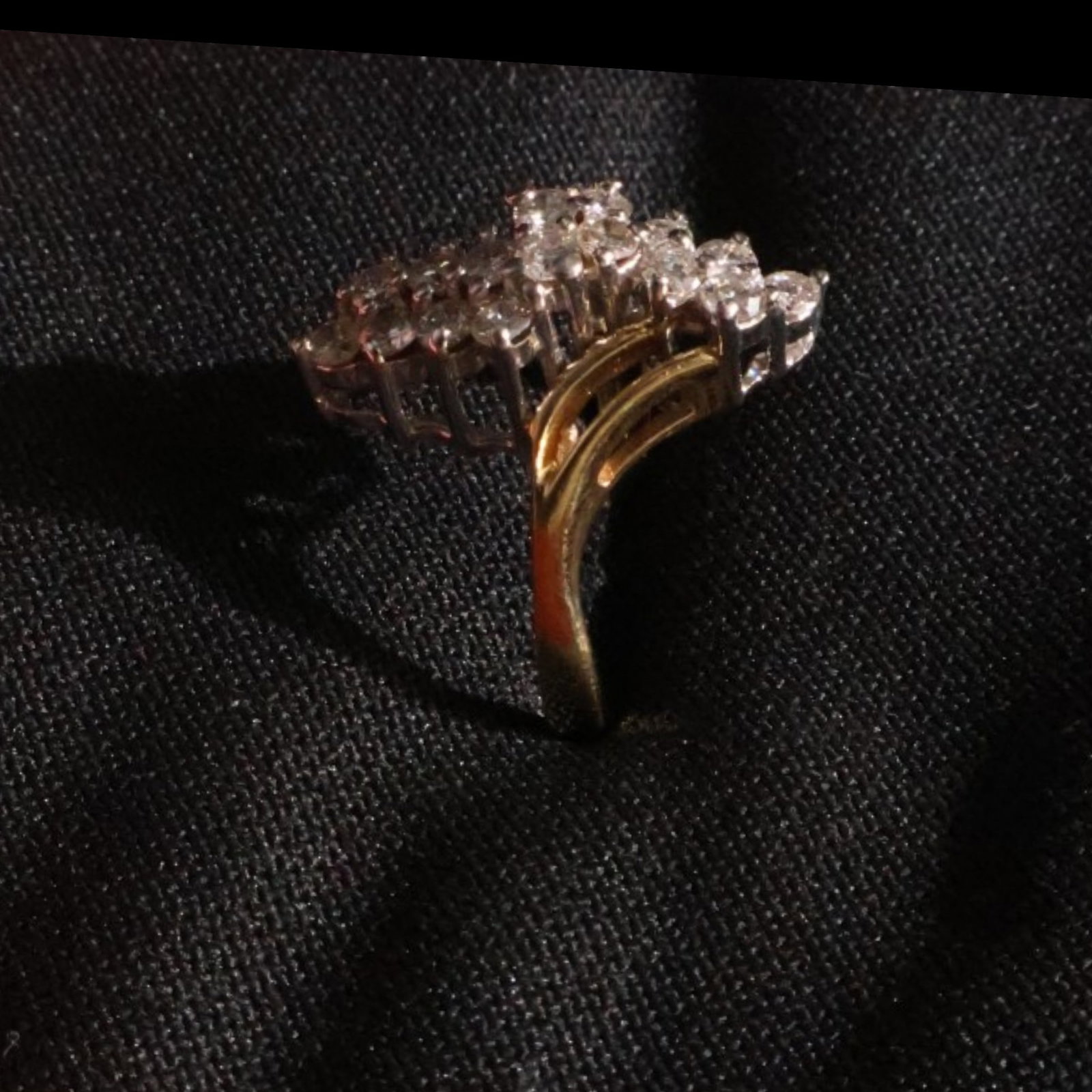 14K Diamond Waterfall Ring - 3