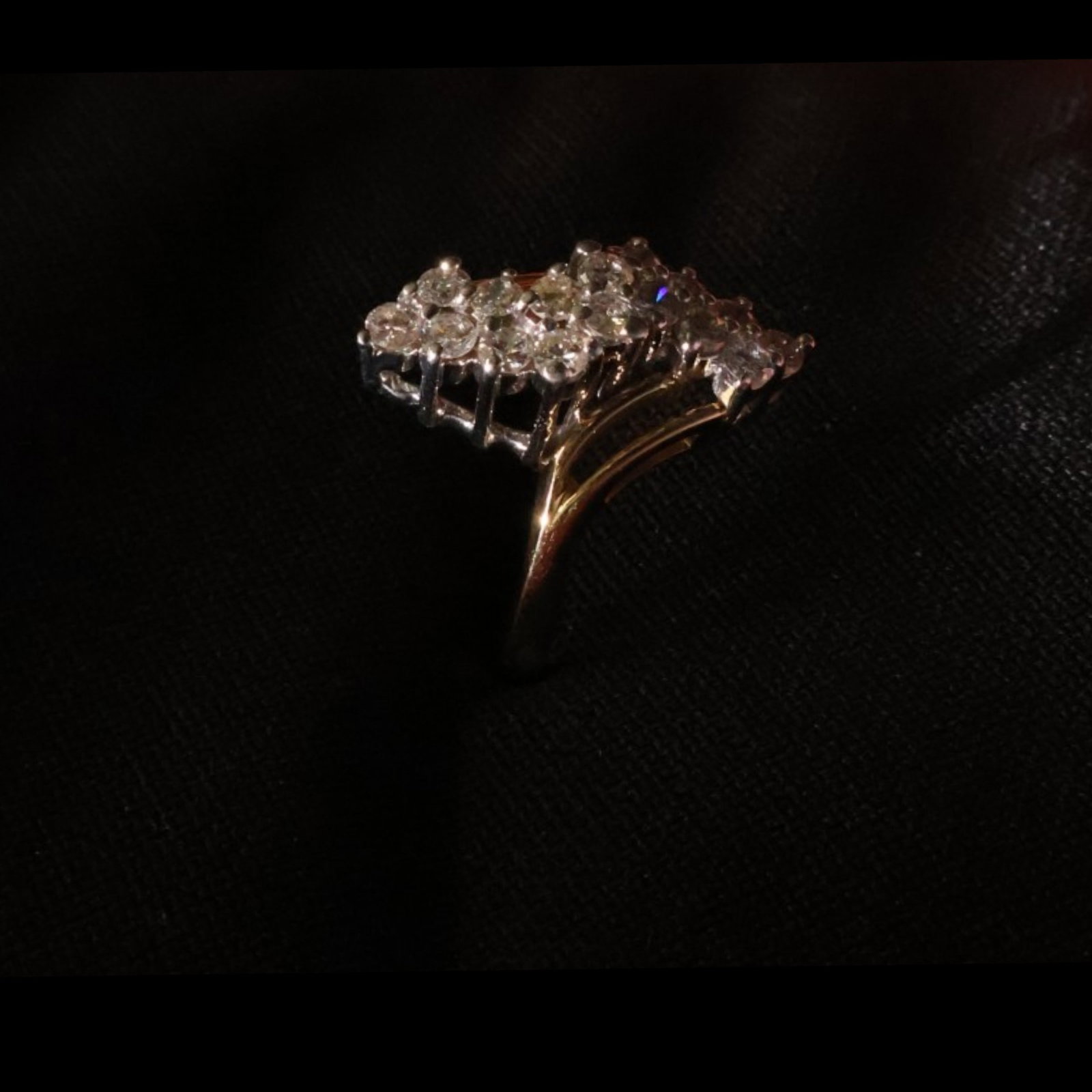 14K Diamond Waterfall Ring - 4
