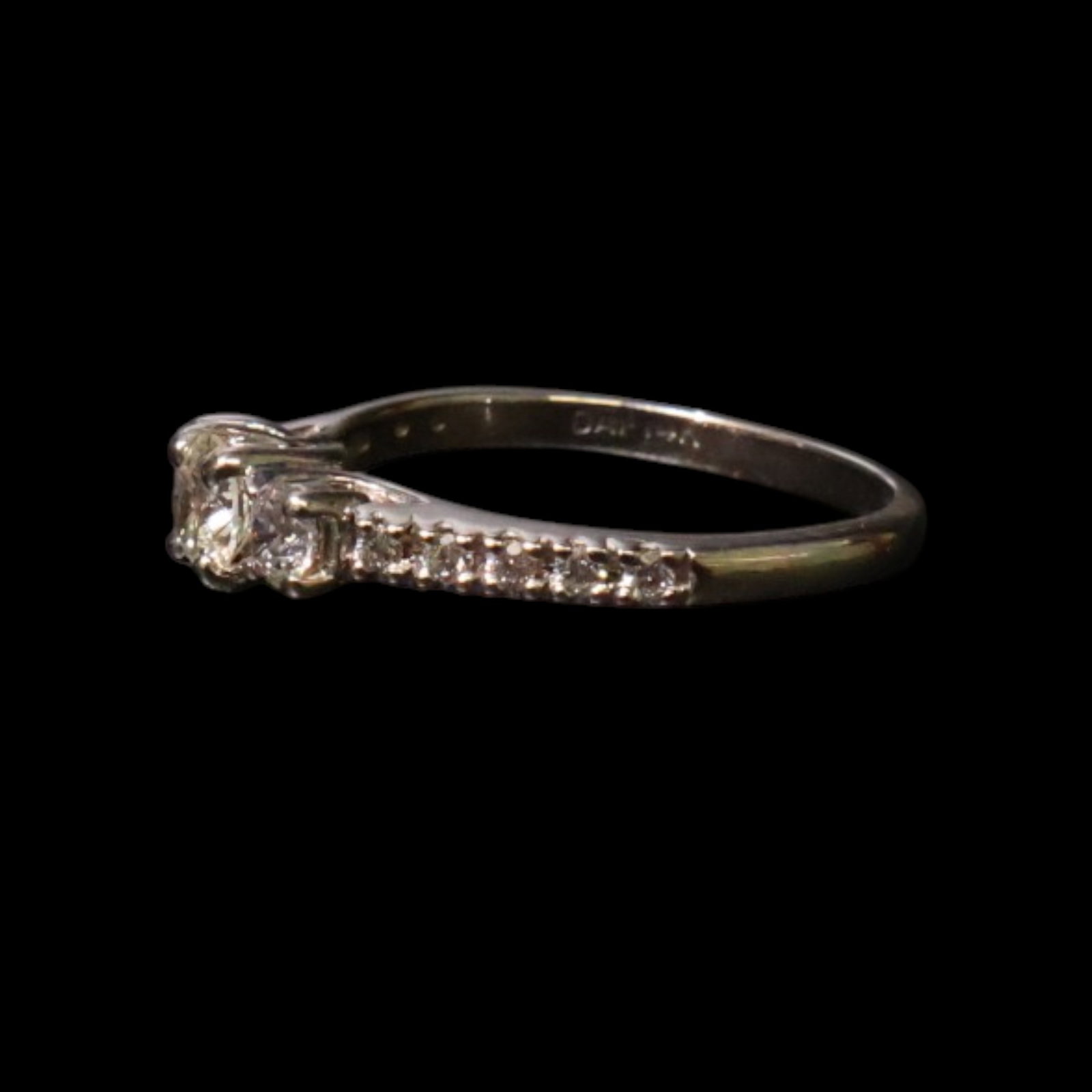 14K Three-Stone Diamond Ring - 3