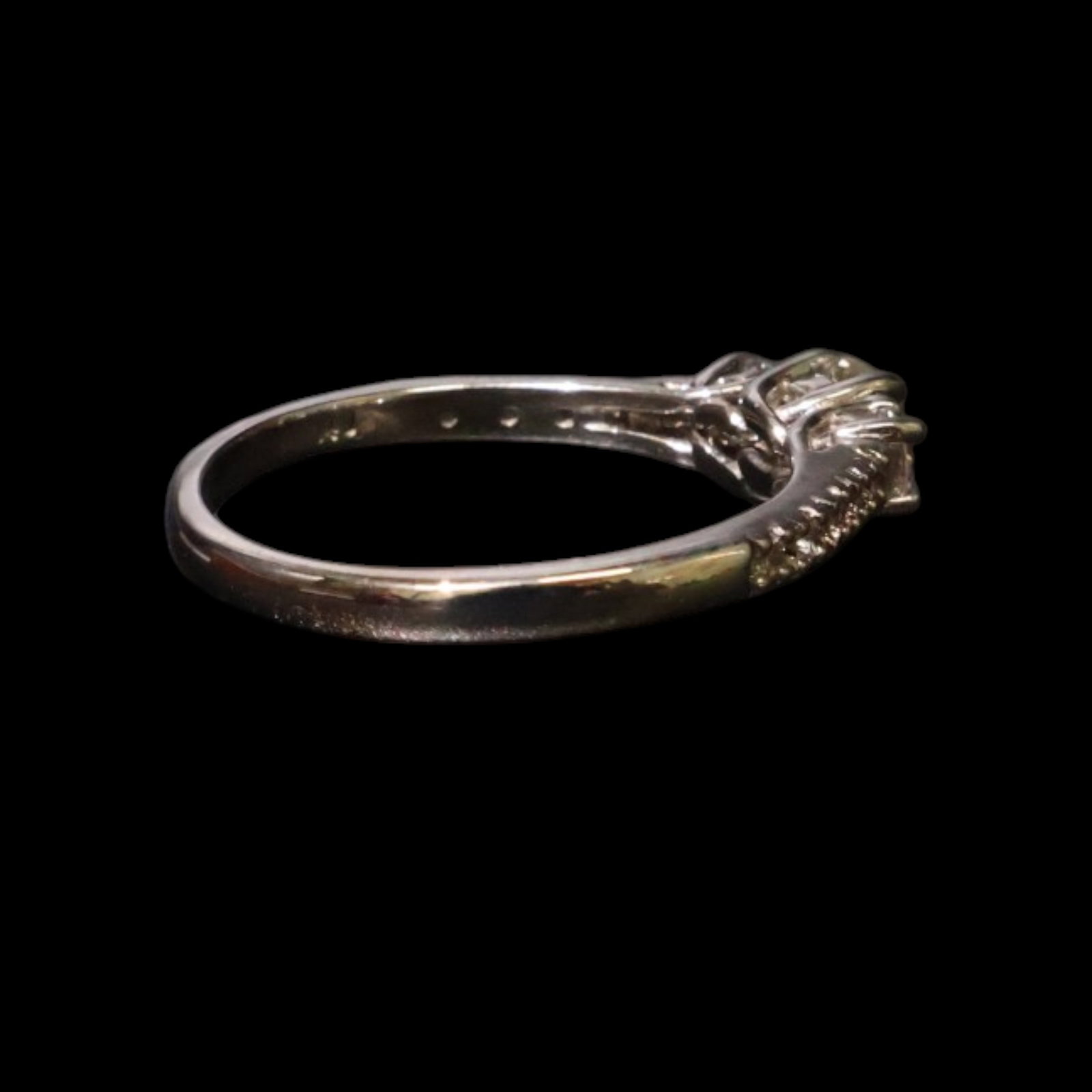 14K Three-Stone Diamond Ring - 5