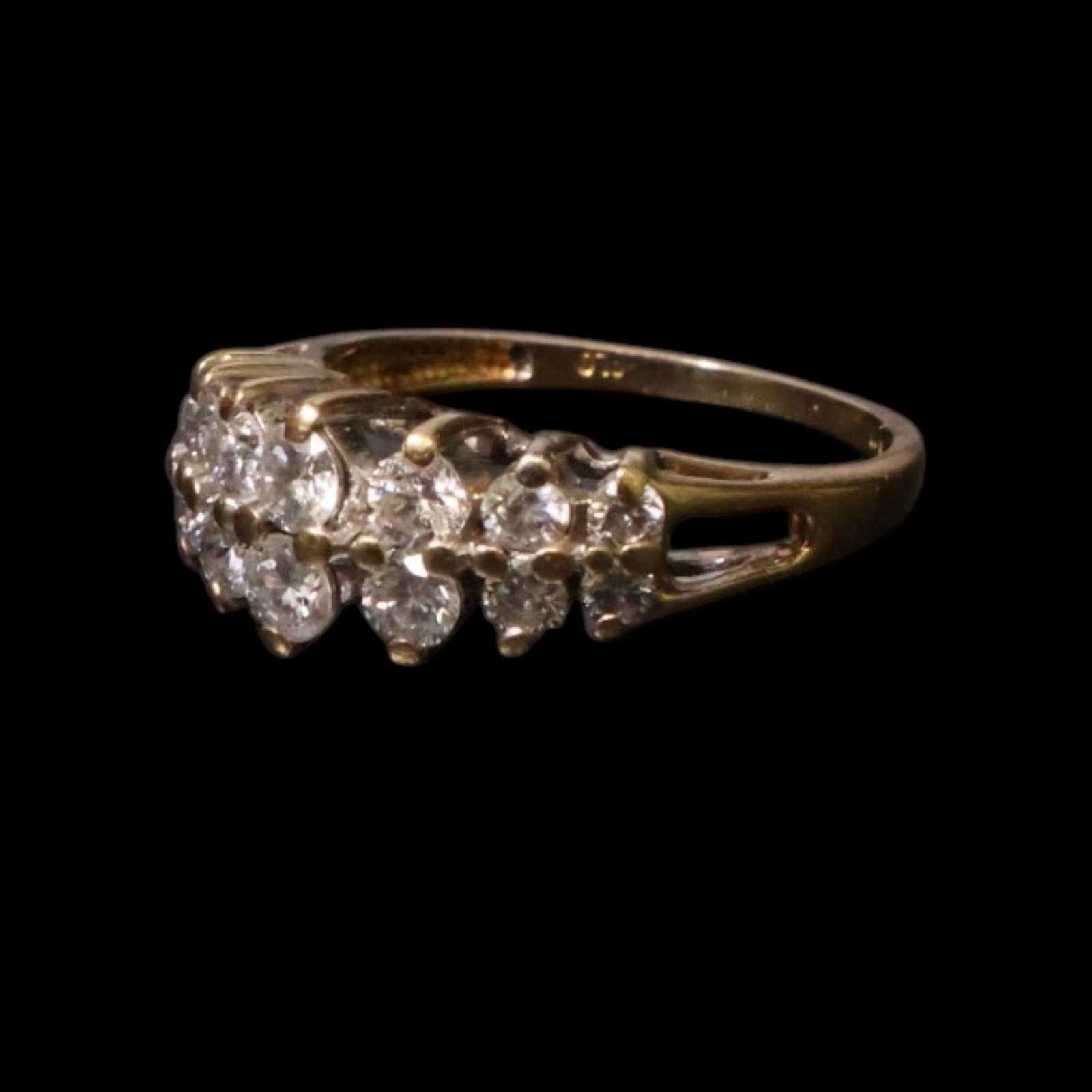 Yellow Gold Double-Row Diamond Ring - 4