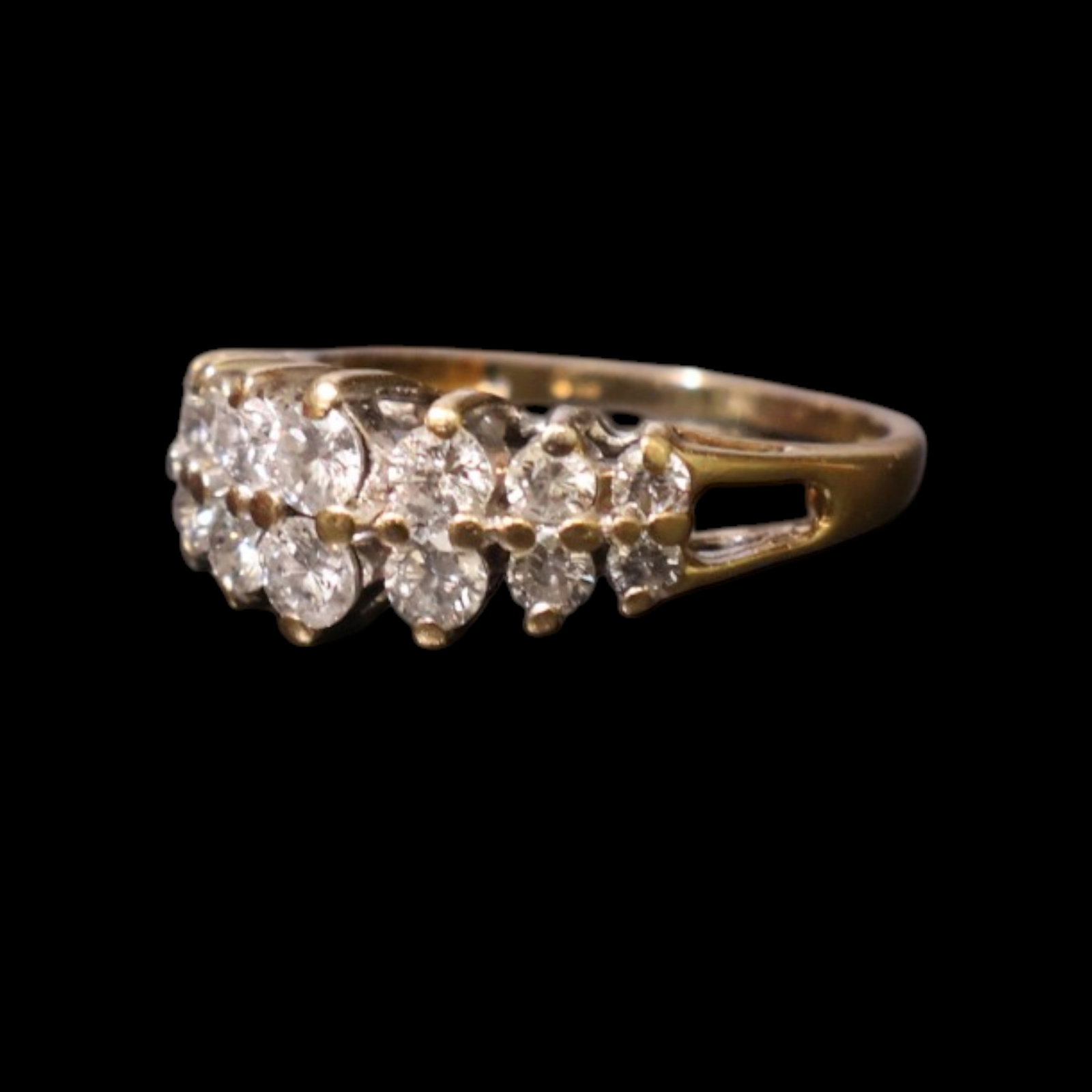 Yellow Gold Double-Row Diamond Ring - 5