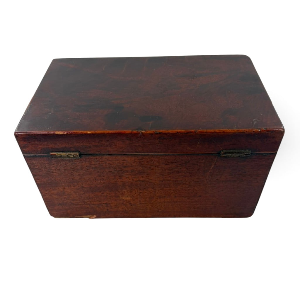 Regency Mahogany Two-Compartment Tea Caddy - 4