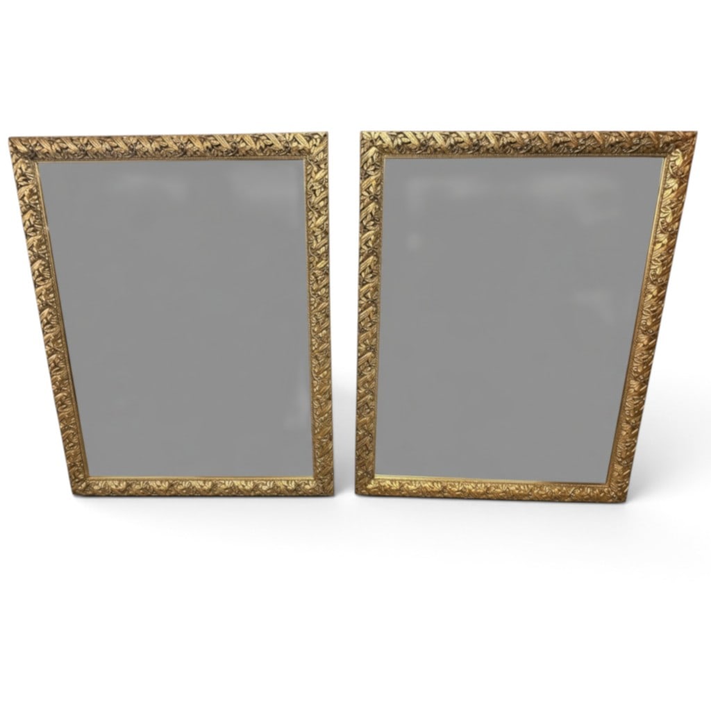 Pair Gilt Foliate Overmantel Mirrors (1 of 4)