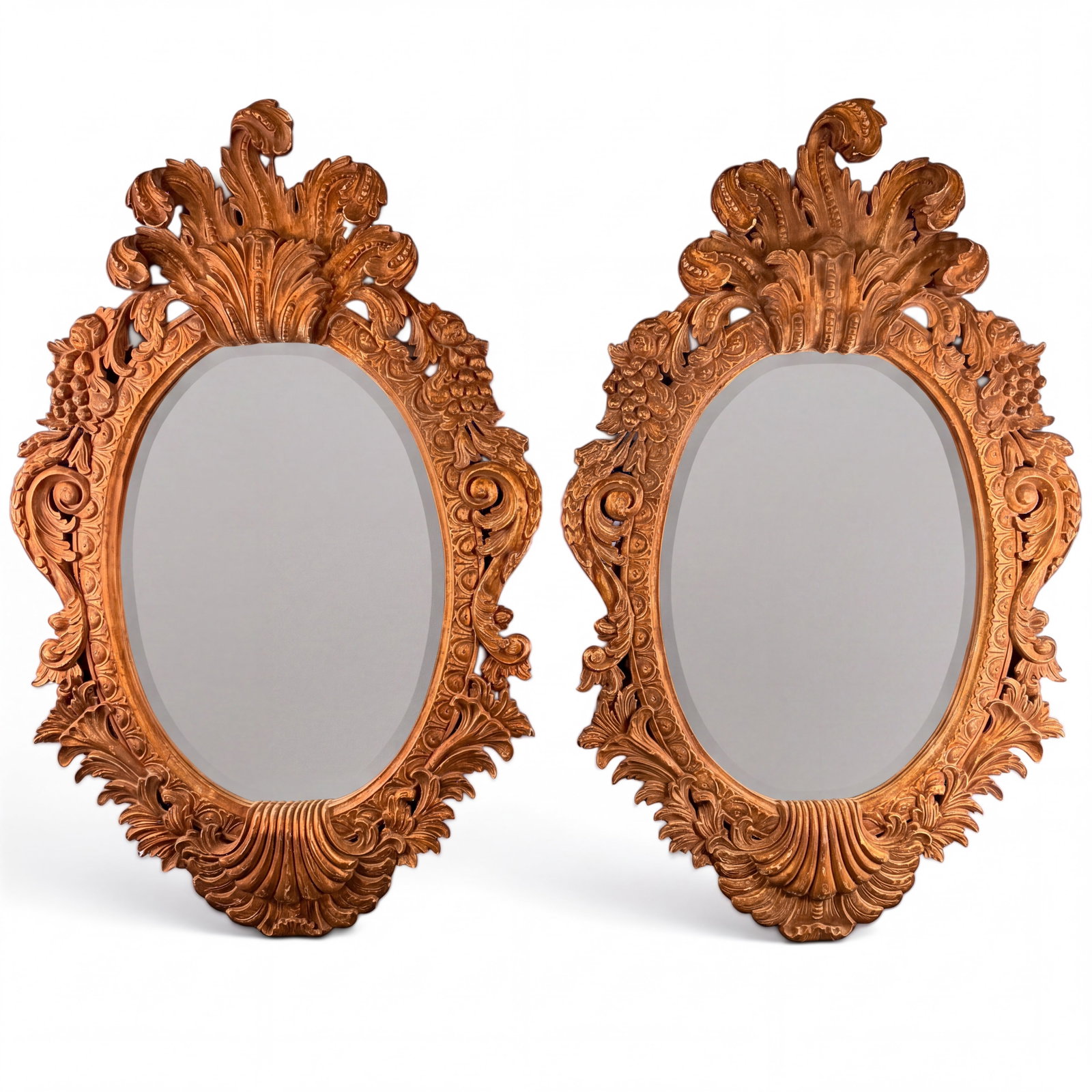 Pair Monumental Italian Giltwood Mirrors (1 of 7)