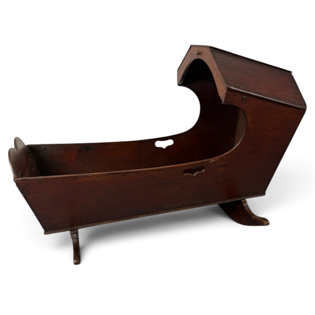 18th C. American Mahogany Hooded Cradle (1 of 7)