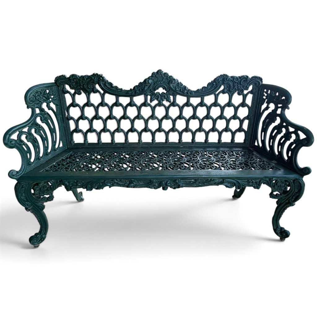 Rococo Revival-Style Cast Iron Garden Bench (1 of 4)