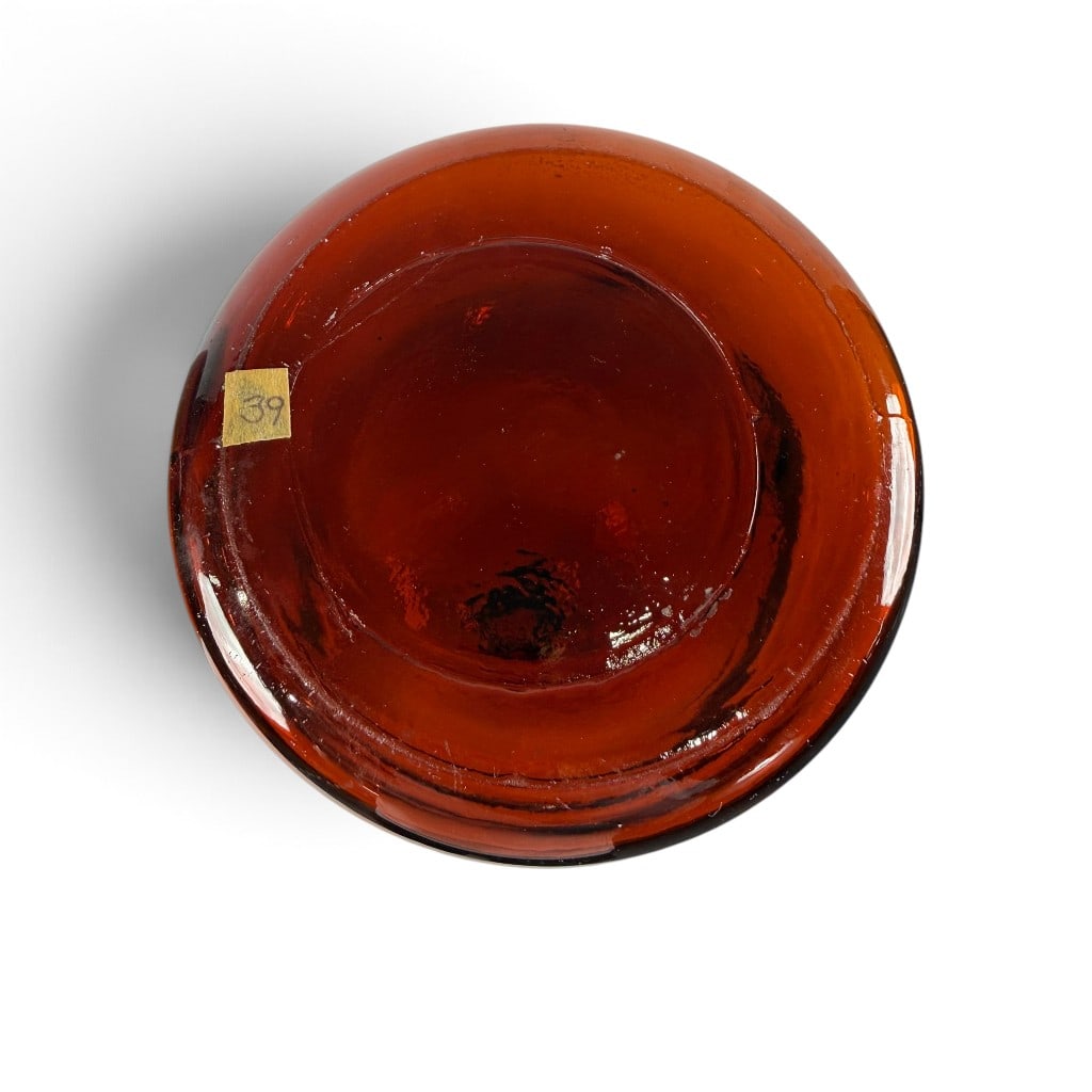 Pair Large Amber Apothecary Bottles - 3