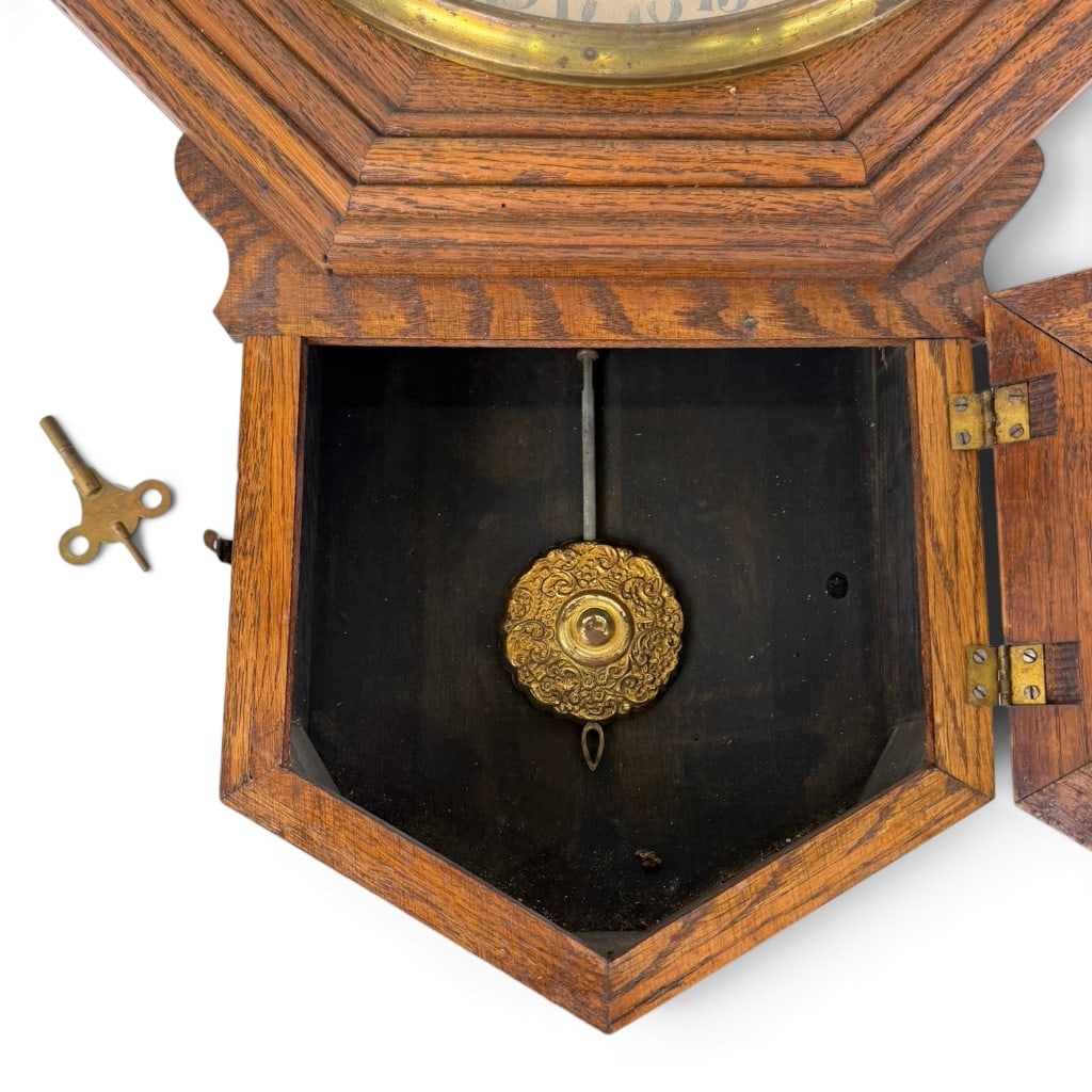 William L. Gilbert Oak Calendar Clock - 4