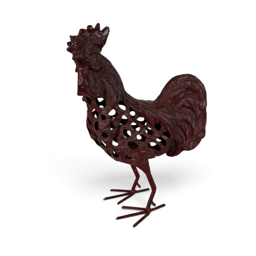 Pierced Cast-Iron Rooster Garden Figure (1 of 5)