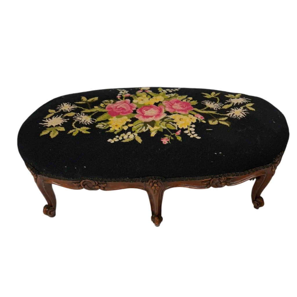 Four Needlepoint-Upholstered Stools - 4