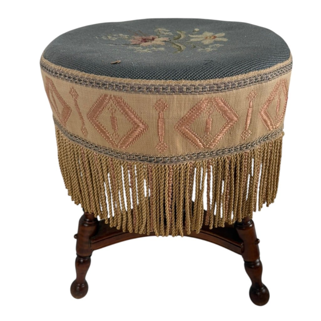 Four Needlepoint-Upholstered Stools - 6