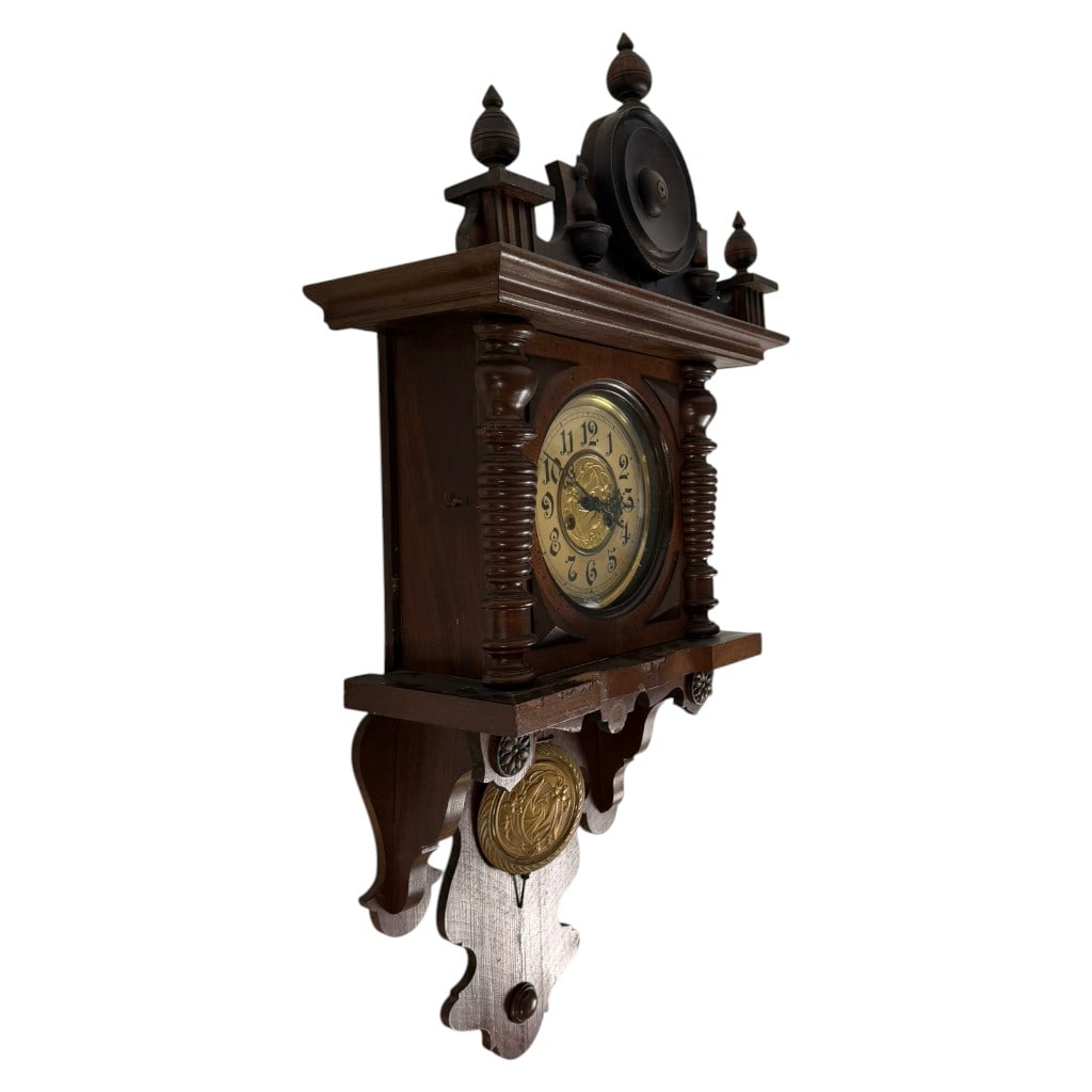 Walnut Vienna Regulator-Style Wall Clock - 3