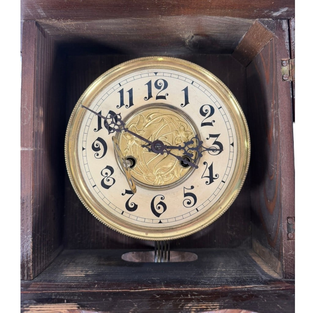 Walnut Vienna Regulator-Style Wall Clock - 4