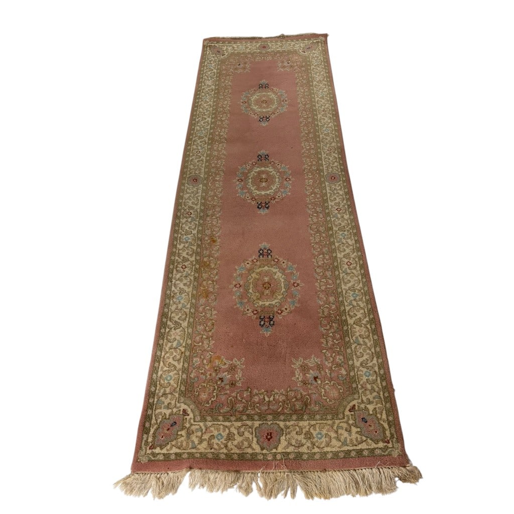 Pink Tabriz-Style Machine-Woven Runner (1 of 5)